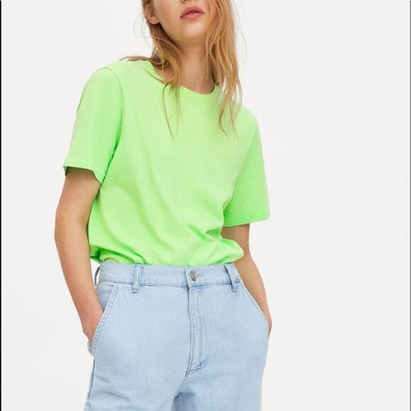 Zara Tops - Zara Neon Green Short Sleeve Tee Womens Large y2k retro casual versatile chic
